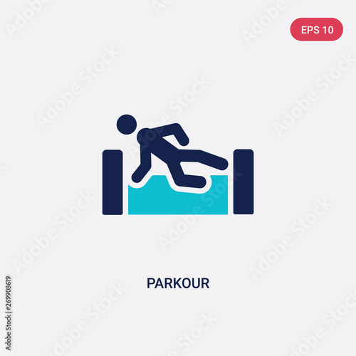 two color parkour vector icon from activities concept. isolated blue parkour vector sign symbol can be use for web, mobile and logo. eps 10