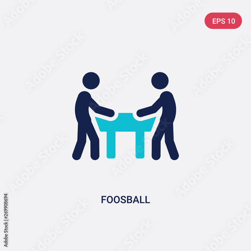 two color foosball vector icon from outdoor activities concept. isolated blue foosball vector sign symbol can be use for web, mobile and logo. eps 10