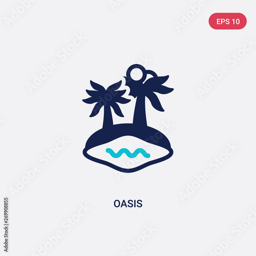 two color oasis vector icon from africa concept. isolated blue oasis vector sign symbol can be use for web, mobile and logo. eps 10