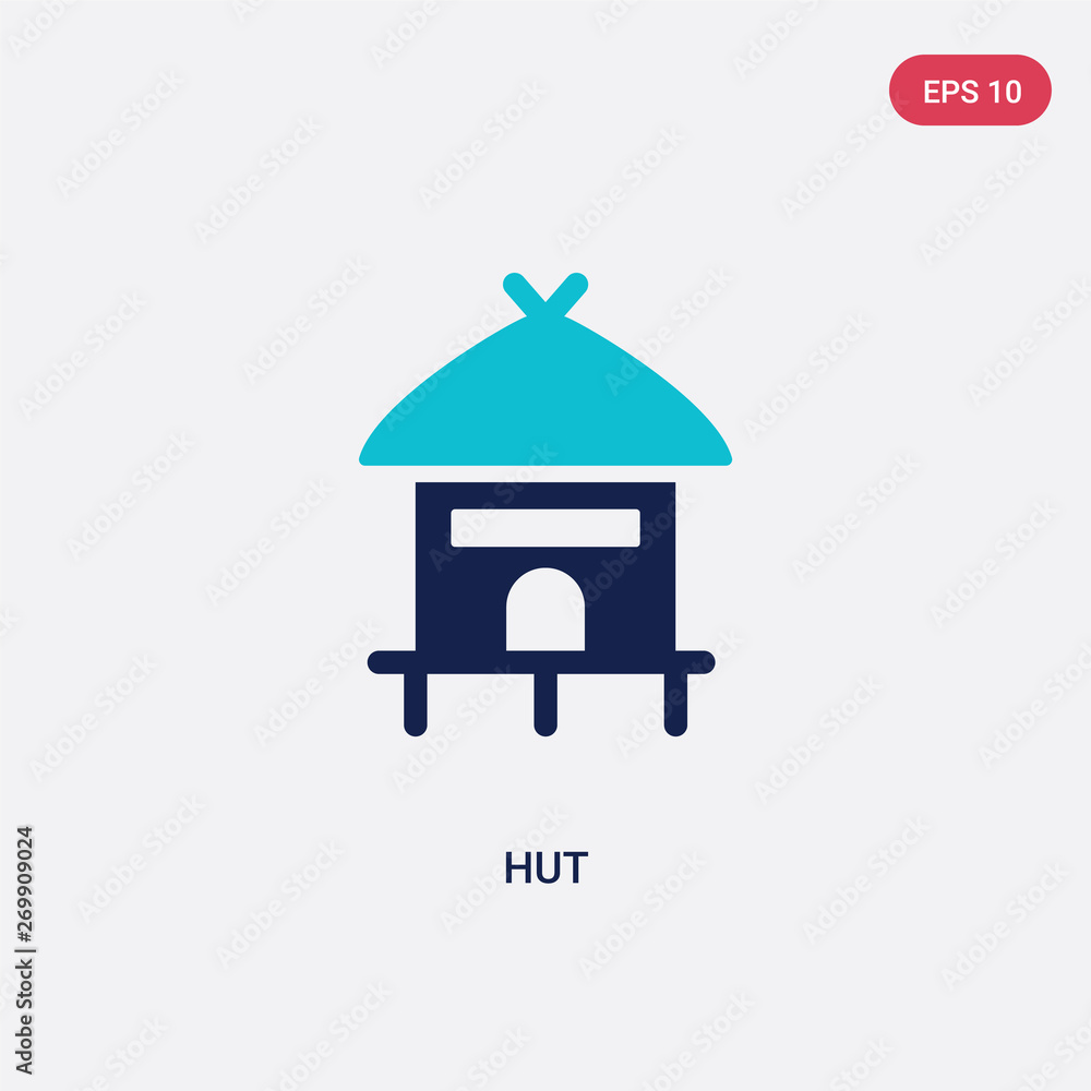 Fotografie two color hut vector icon from africa concept