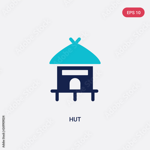 two color hut vector icon from africa concept. isolated blue hut vector sign symbol can be use for web, mobile and logo. eps 10