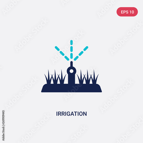 two color irrigation vector icon from agriculture farming concept. isolated blue irrigation vector sign symbol can be use for web, mobile and logo. eps 10
