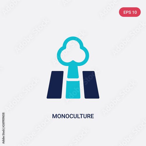 two color monoculture vector icon from agriculture farming concept. isolated blue monoculture vector sign symbol can be use for web, mobile and logo. eps 10