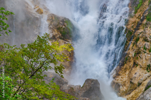 Big waterfall in Julian Alps.