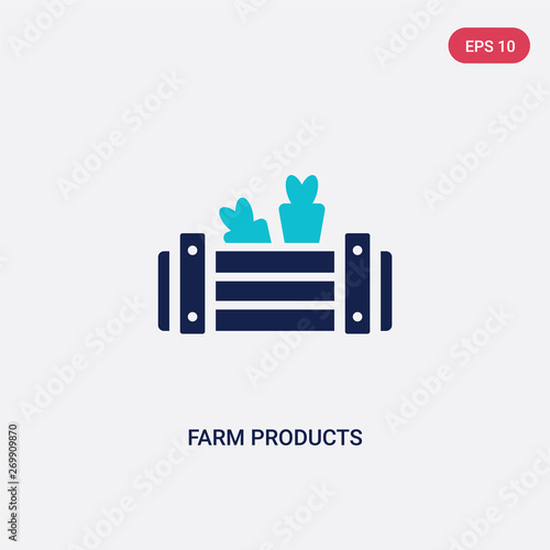 two color farm products vector icon from farming and gardening concept. isolated blue farm products vector sign symbol can be use for web, mobile and logo. eps 10