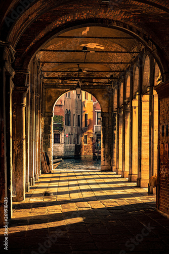 Rialto market in Venice during sunrise, Italy