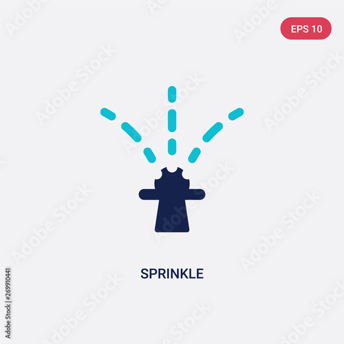 two color sprinkle vector icon from gardening concept. isolated blue sprinkle vector sign symbol can be use for web, mobile and logo. eps 10