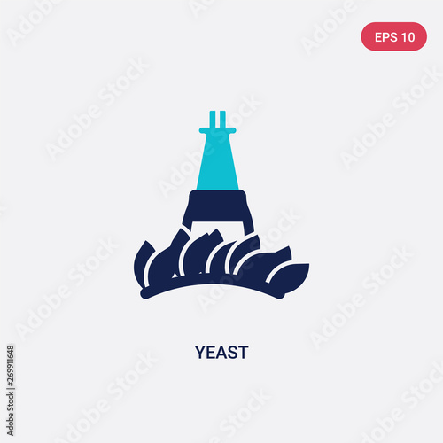 two color yeast vector icon from alcohol concept. isolated blue yeast vector sign symbol can be use for web  mobile and logo. eps 10