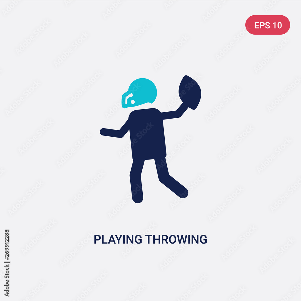 two color playing throwing the ball in his hand vector icon from american football concept. isolated blue playing throwing the ball in his hand vector sign symbol can be use for web, mobile and two color playing throwing the ball in his hand vector icon from american football concept. isolated blue playing throwing the ball in his hand vector sign symbol can be use for web, mobile and