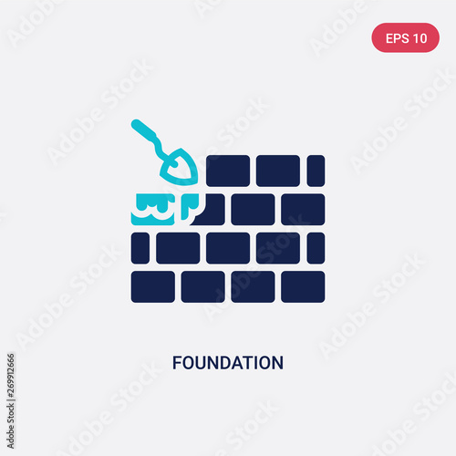 two color foundation vector icon from architecture and city concept. isolated blue foundation vector sign symbol can be use for web, mobile and logo. eps 10