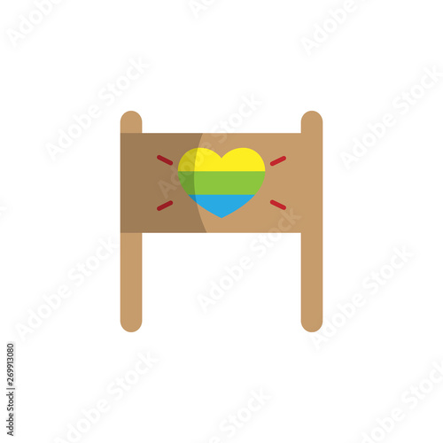 World pride day, bannercolor icon. Element of stop homophobia color icon