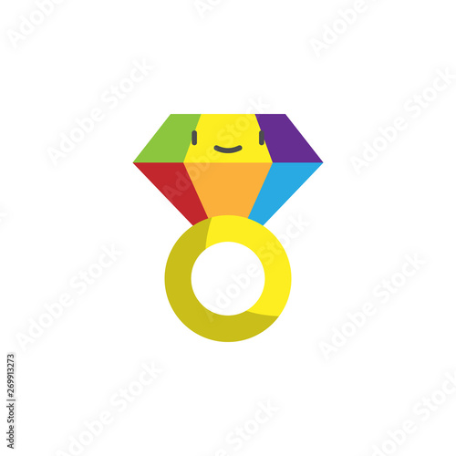 World pride day, diamond ringcolor icon. Element of stop homophobia color icon