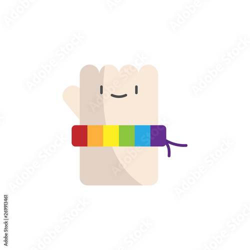 World pride day, fistcolor icon. Element of stop homophobia color icon