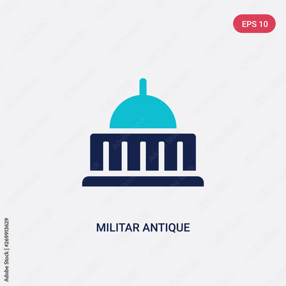 two color militar antique building vector icon from army and war concept. isolated blue militar antique building vector sign symbol can be use for web, mobile and logo. eps 10