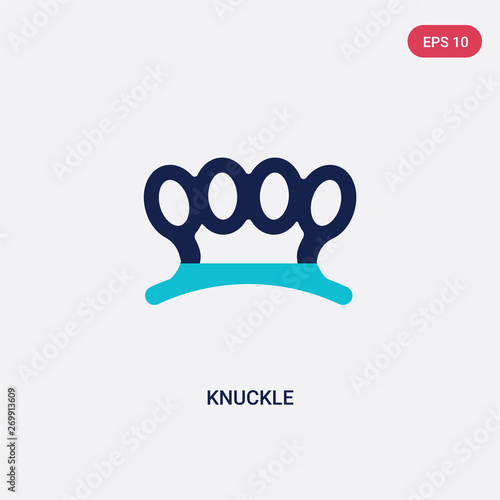 two color knuckle vector icon from army and war concept. isolated blue knuckle vector sign symbol can be use for web, mobile and logo. eps 10