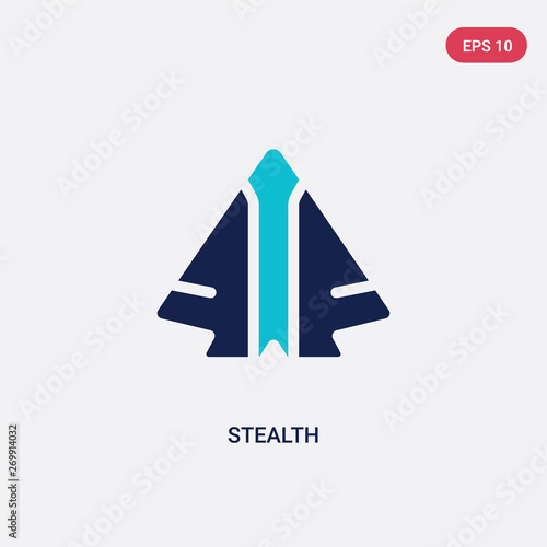 two color stealth vector icon from army and war concept. isolated blue stealth vector sign symbol can be use for web, mobile and logo. eps 10