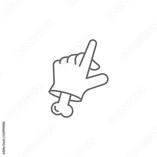 Walk, finger, nasty outline icon. Element of nasty icon. Thin line icon for website design and development, app development. Premium icon