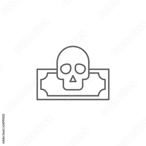 Money, skull, nasty outline icon. Element of nasty icon. Thin line icon for website design and development, app development. Premium icon