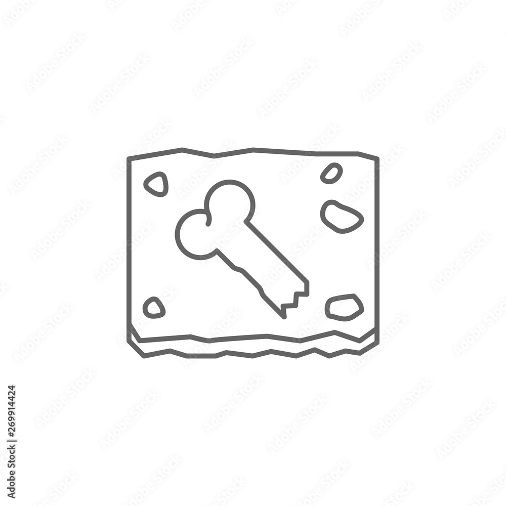 history, bone, paleontology outline icon history, bone, paleontology outline icon