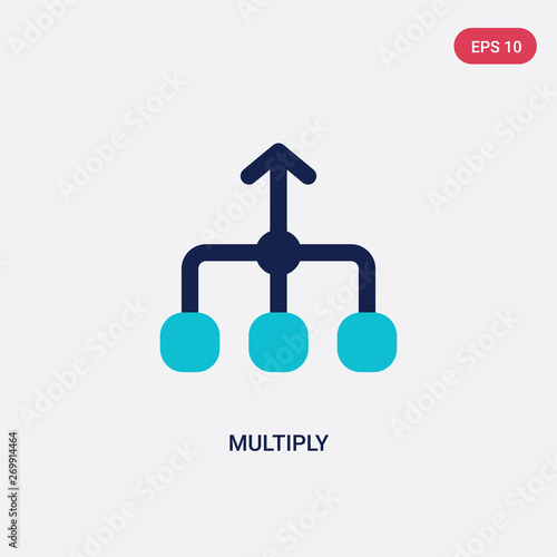 two color multiply vector icon from arrows 2 concept. isolated blue multiply vector sign symbol can be use for web, mobile and logo. eps 10