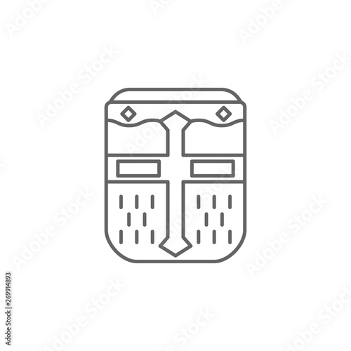 history, shield, crusader, protection outline icon