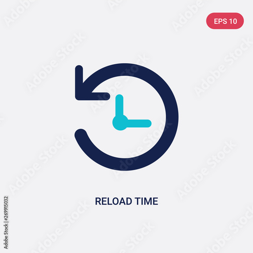 two color reload time vector icon from arrows concept. isolated blue reload time vector sign symbol can be use for web, mobile and logo. eps 10