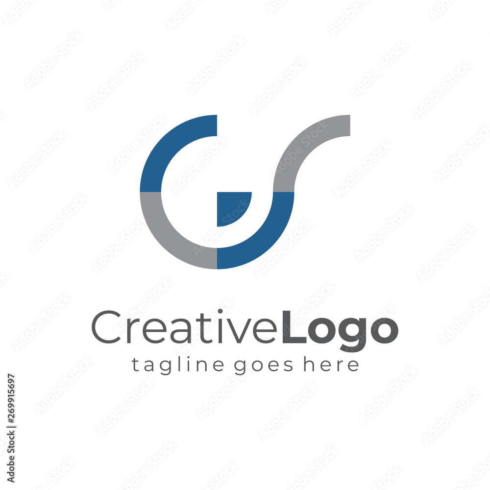 Circular Initial Letter G and S Business Logo Flat Vector Design Circular Initial Letter G and S Business Logo Flat Vector Design