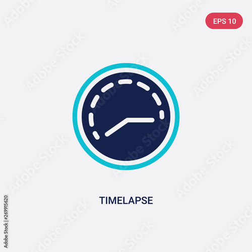 two color timelapse vector icon from art concept. isolated blue timelapse vector sign symbol can be use for web, mobile and logo. eps 10