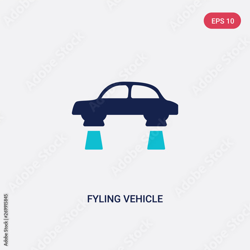two color fyling vehicle vector icon from artificial intellegence concept. isolated blue fyling vehicle vector sign symbol can be use for web, mobile and logo. eps 10