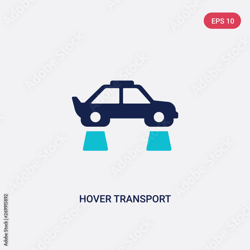 two color hover transport vector icon from artificial intellegence concept. isolated blue hover transport vector sign symbol can be use for web, mobile and logo. eps 10