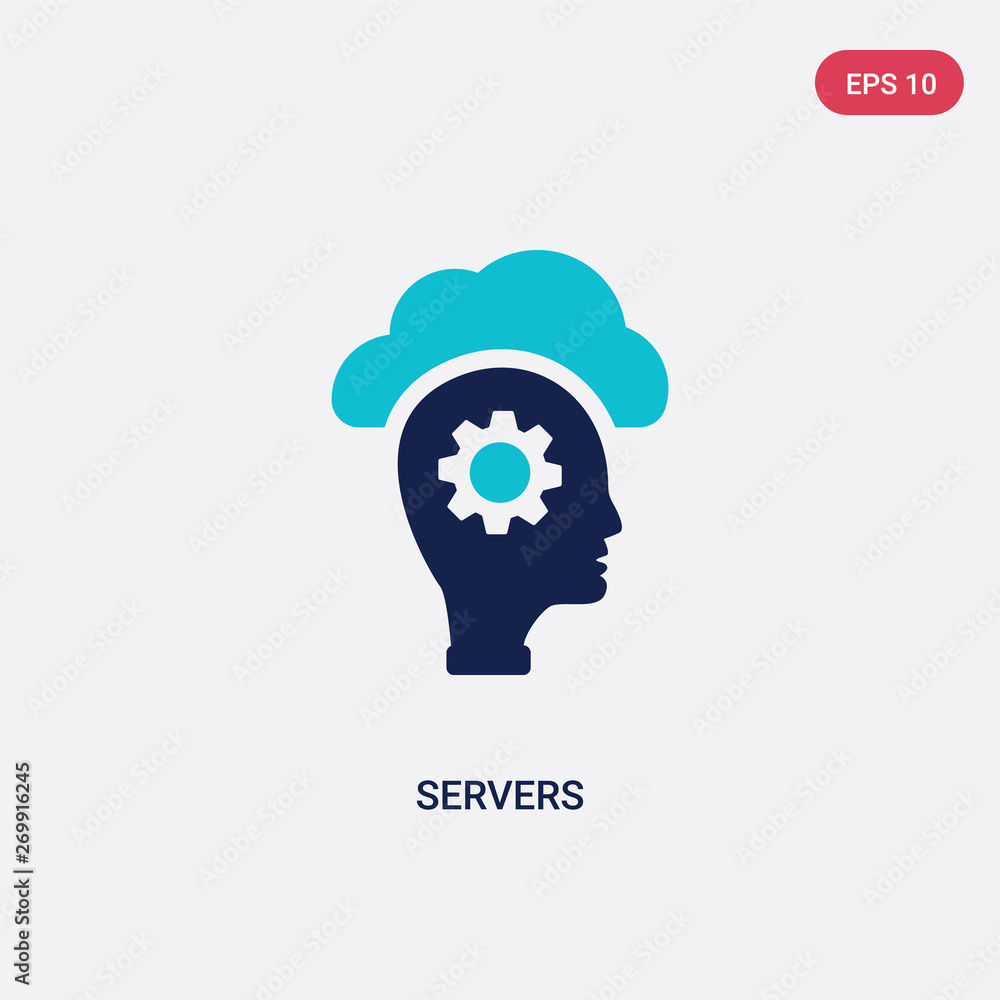 two color servers vector icon from artificial intelligence concept. isolated blue servers vector sign symbol can be use for web, mobile and logo. eps 10