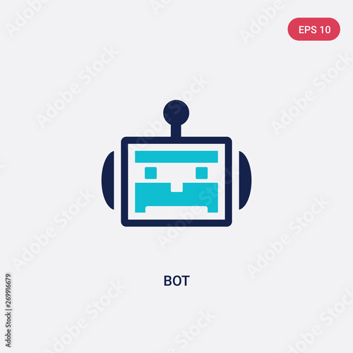 two color bot vector icon from artificial intelligence concept. isolated blue bot vector sign symbol can be use for web, mobile and logo. eps 10