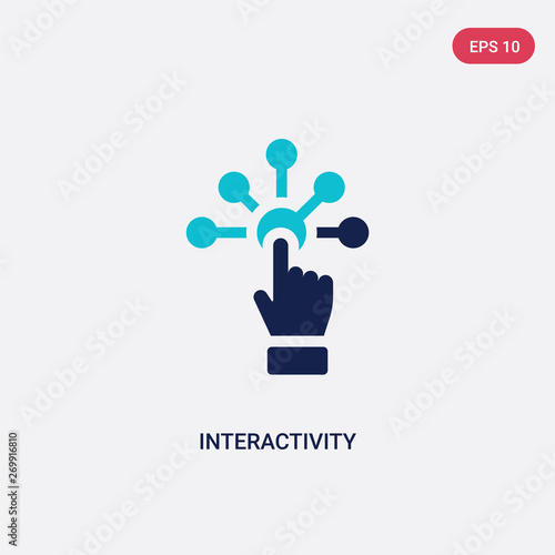 two color interactivity vector icon from augmented reality concept. isolated blue interactivity vector sign symbol can be use for web, mobile and logo. eps 10