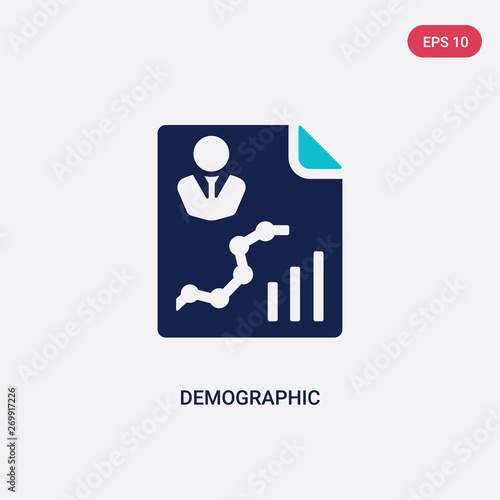 two color demographic vector icon from big data concept. isolated blue demographic vector sign symbol can be use for web, mobile and logo. eps 10