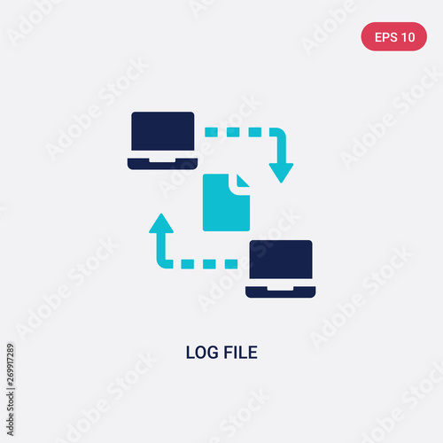 two color log file vector icon from big data concept. isolated blue log file vector sign symbol can be use for web, mobile and logo. eps 10