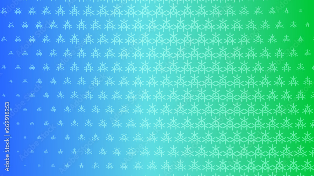Abstract halftone background of small symbols in green and blue colors