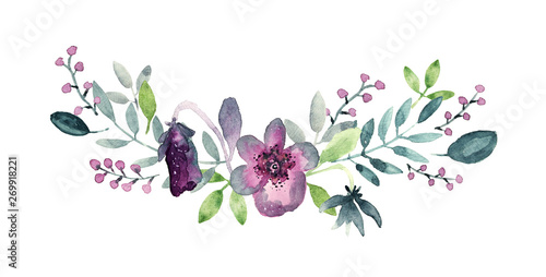 watercolor pansy bouquet