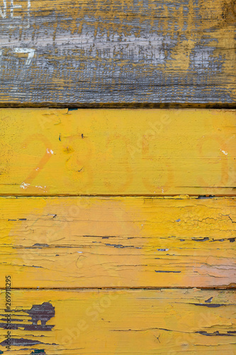 Wallpaper Mural Yellow Painted Horizontal Wooden Planks Torontodigital.ca