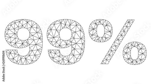 Mesh vector 99% text. Abstract lines and spheric points form 99% black carcass symbols. Wire carcass flat polygonal mesh in vector EPS format.