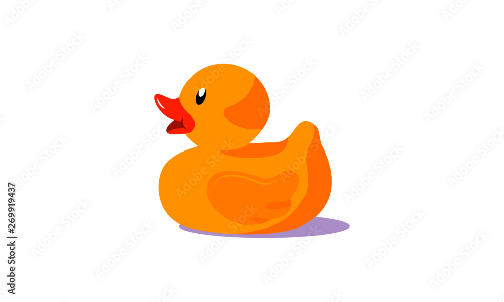 Fototapeta premium yellow rubber duck isolated on white background