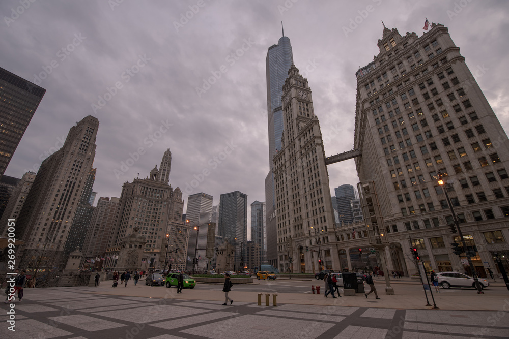 Naklejka premium Chicago Downtown