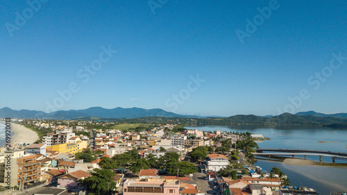 aerial view of the beach and city of saquarema © Marcos