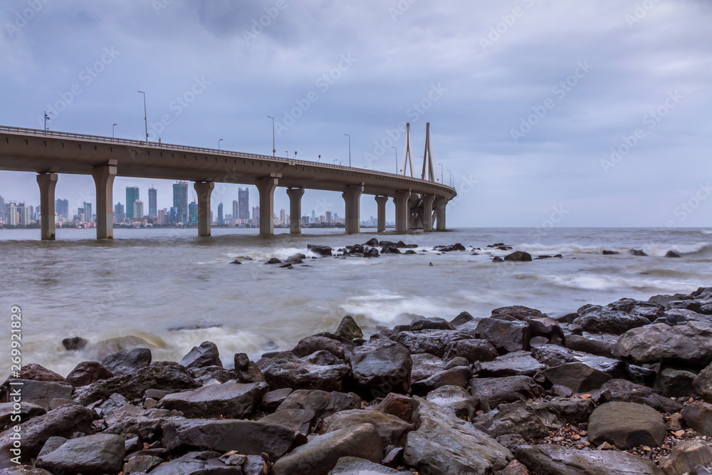 View of Mumbai link from Bandra bandstand 
