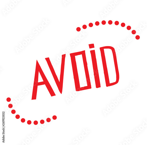 AVOID stamp on white background