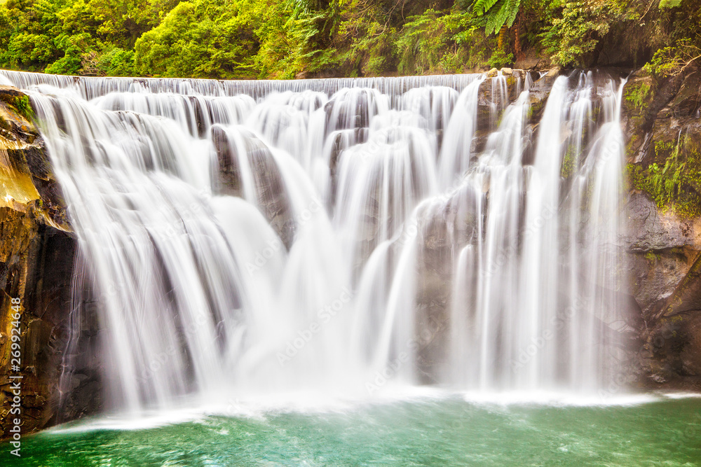 Cascading Shifen Waterfall in Pingxi, New Taipei City, Taiwan