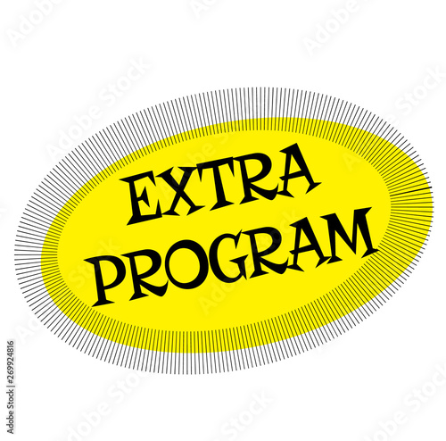 EXTRA PROGRAM stamp on white