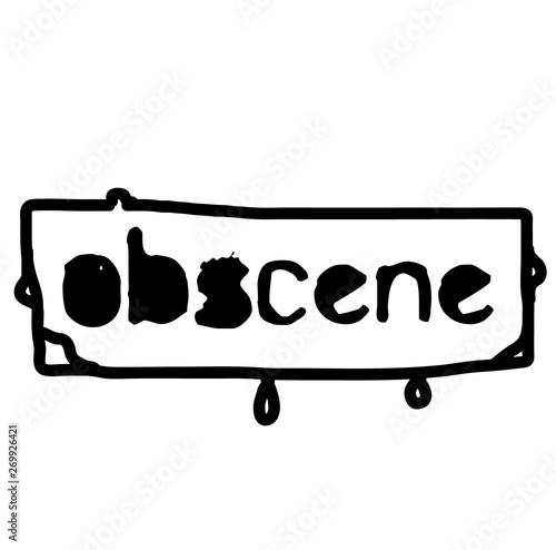 OBSCENE stamp on white isolated
