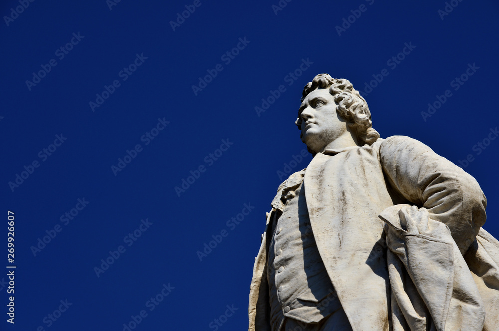 Monument of Wolfgang Goethe, the famous german writer, in Villa Borghese public park, Rome (with copy space) Monument of Wolfgang Goethe, the famous german writer, in Villa Borghese public park, Rome (with copy space)