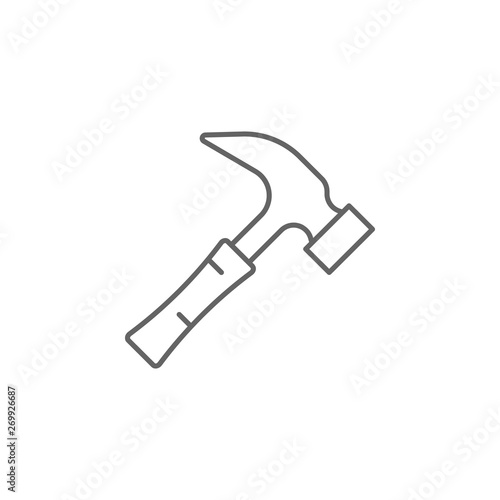 Carpentry, hammer line vector icon