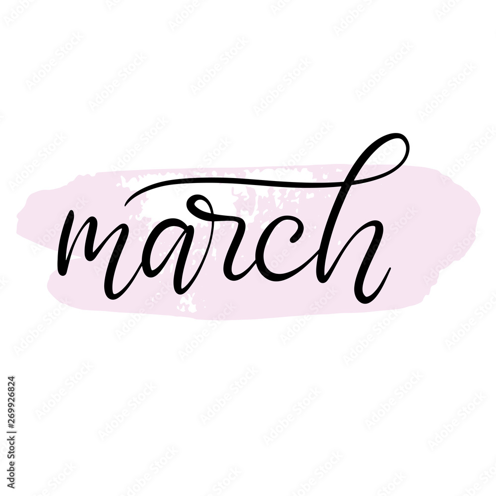 Handwritten name of month for calendar Handwritten name of month for calendar